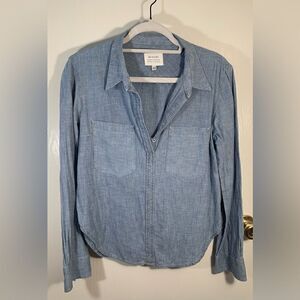 McGuire EUC denim v-neck long sleeve shirt Size XS